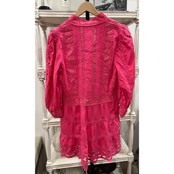 Alice + Olivia Clark Tiered Dress in Pink Size 8 - Picture 5 of 5